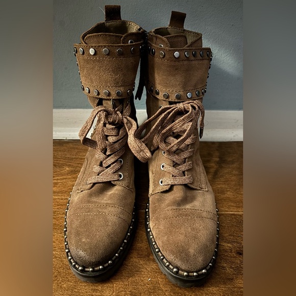 Sam Edelman Shoes - Sam Edelman Studded Brown Lace-Up Boots